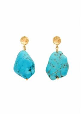 NEW ANNI LU women's mer turquoise drop earrings in aqua